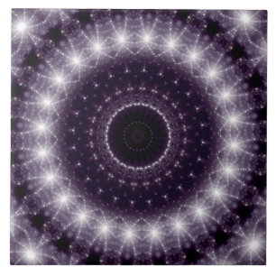 Fancy Delicate Black & White Lace Pattern Fliese