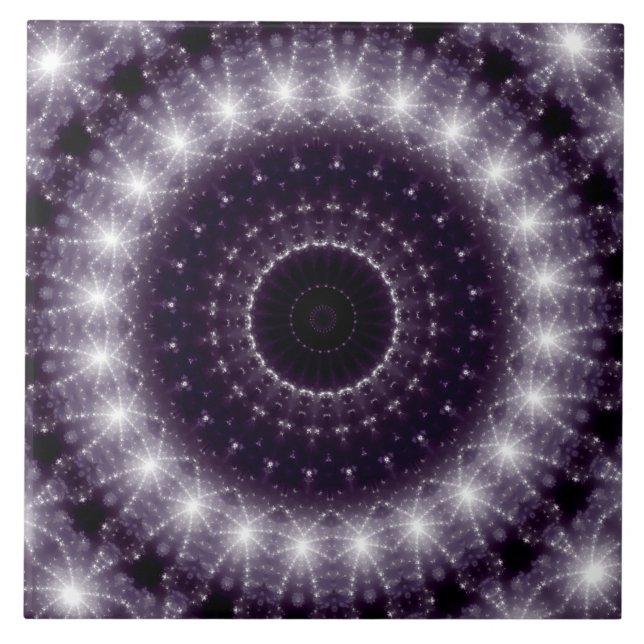 Fancy Delicate Black & White Lace Pattern Fliese (Vorderseite)