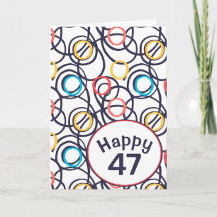 Fancy-Doodles zum 47. Geburtstag Karte