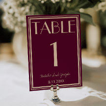 Fancy Fig Beige Old Money Wedding Table Number