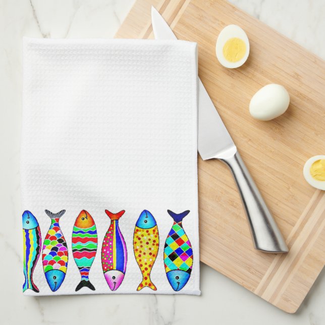 Fancy-Fisch Geschirrtuch (Viertel Falte)