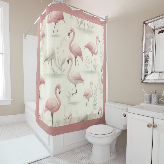 Fancy Flamingo Duschvorhang (Beispiel)