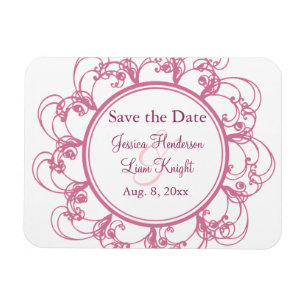 Fancy Floral Save the Date Magnet