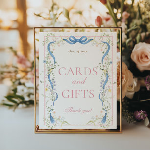 Fancy Florals Abschlusskarten und Geschenke Schild