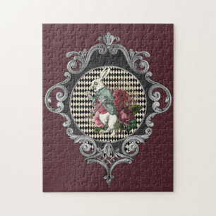 Fancy Frame White Rabbit Collage Puzzle