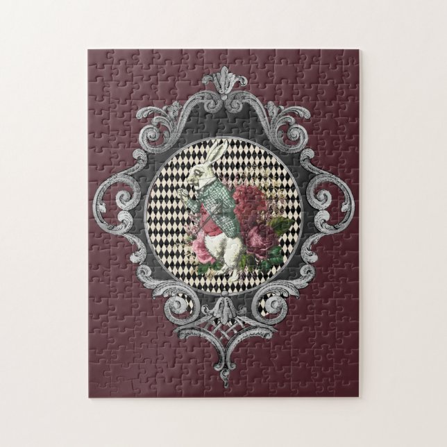 Fancy Frame White Rabbit Collage Puzzle (Vertikal)