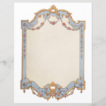 Fancy französischer Vintage-Rahmen Blau Gold Scrol