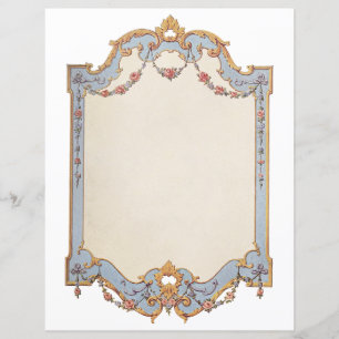 Fancy französischer Vintage-Rahmen Blau Gold Scrol