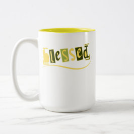 Fancy ''Gesegneter'' Text Zweifarbige Tasse