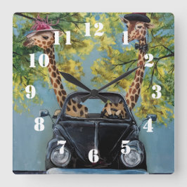 Fancy Giraffe Quadratische Wanduhr