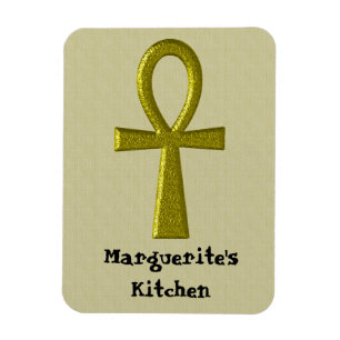 Fancy Gold Ankh Flex Magnet