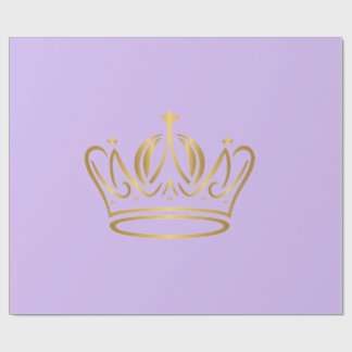 fancy golden crown iconed purple gift  geschenkpapier