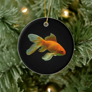 Fancy-Goldfisch-Weihnachtsschmuck Keramikornament