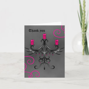 Fancy Gothic candelabra thank you wedding Dankeskarte