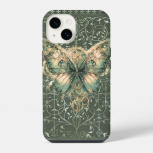 Fancy Green Steampunk Schmetterling iPhone 14 Hülle