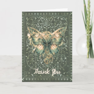 Fancy Green Steampunk Schmetterling Klappkarte Karte