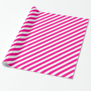 Fancy Hot Pink und weiß gestreiftes Muster Geschenkpapier