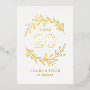 Fancy Initialen ECHTE FOIL Tischnummer Karte