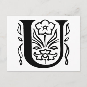 Fancy Letter U Postkarte