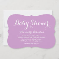 Fancy lila Babyparty-Einladung