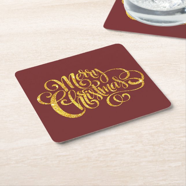 Fancy Merry Christmas Rechteckiger Pappuntersetzer (angewinkelt)