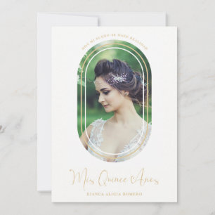 Fancy Minimalist Oval Spanische Foto Quinceañera