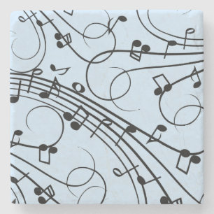 Fancy-Musiknoten Blau Steinuntersetzer
