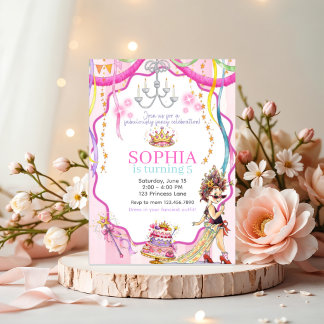 Fancy Nancy Geburtstagseinladung | Rosa Prinzessin Einladung