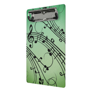 Fancy Notes Grüne Musikgestaltung Mini Klemmbrett