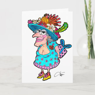 Fancy Old Lady Greeting Card Karte