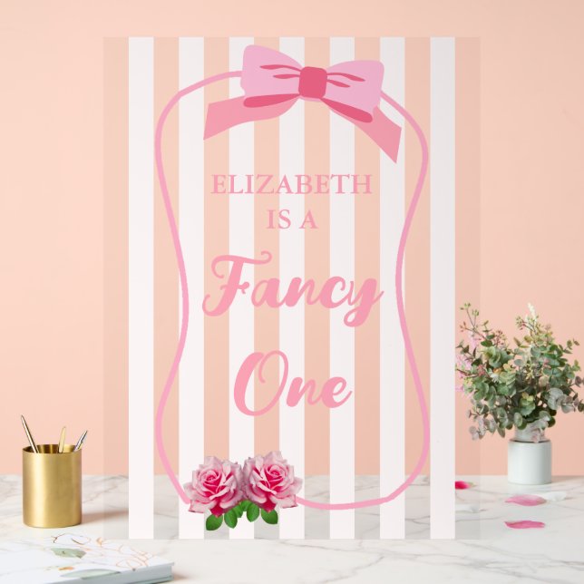 Fancy One Schleife Blumen 1. Geburtstag Acrylschild (Hochzeit)