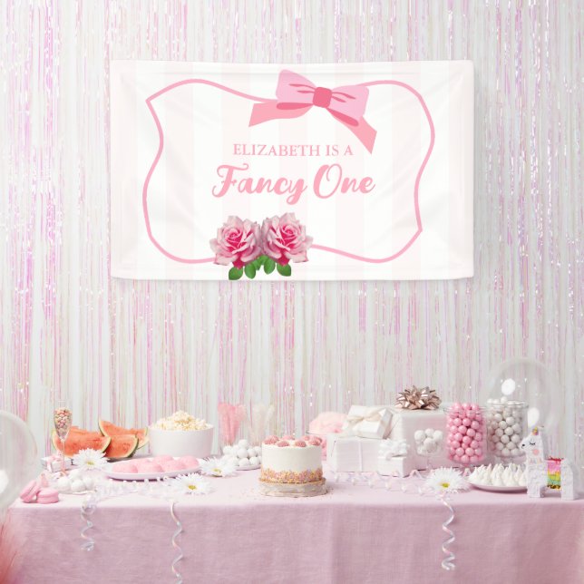 Fancy One Schleife Blumen 1. Geburtstag Banner (Party)