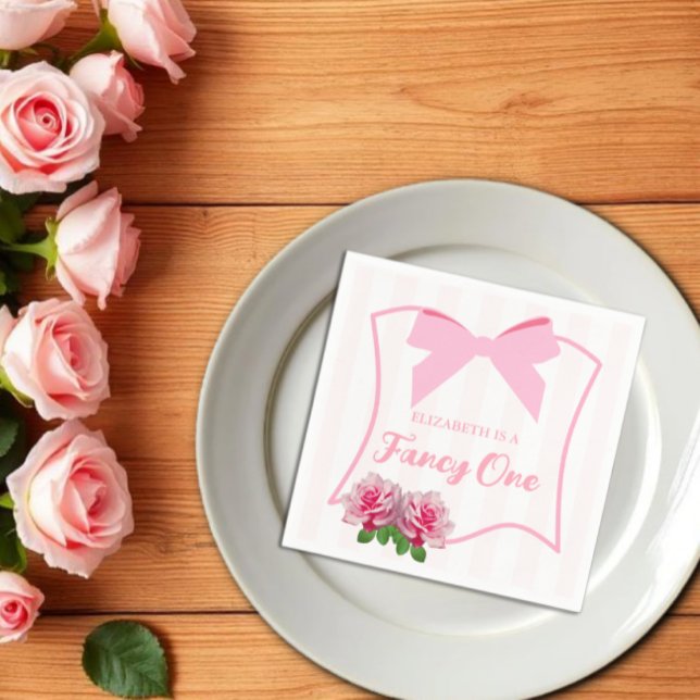 Fancy One Schleife Floral 1. Geburtstag Serviette (Von Creator hochgeladen)