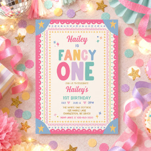 Fancy One Whimsical Mädchen 1. Geburtstagsfeier Einladung