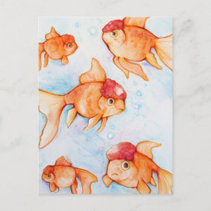 Fancy Oranda Goldfisch Postkarte