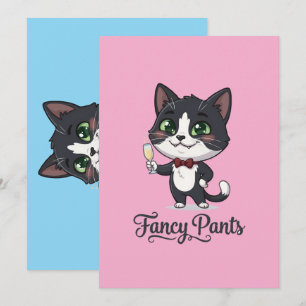 Fancy Pants Smoking-Katze Prost Dankeskarte