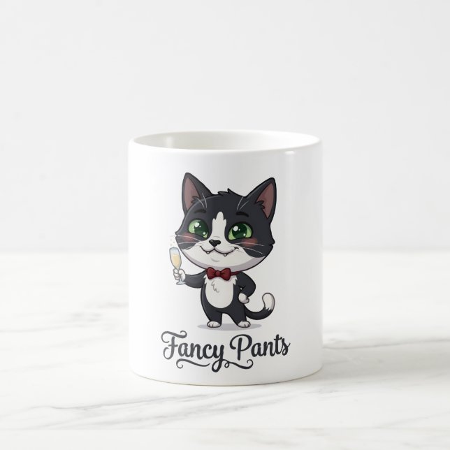 Fancy Pants Smoking-Katze Prost Kaffeetasse (Mittel)
