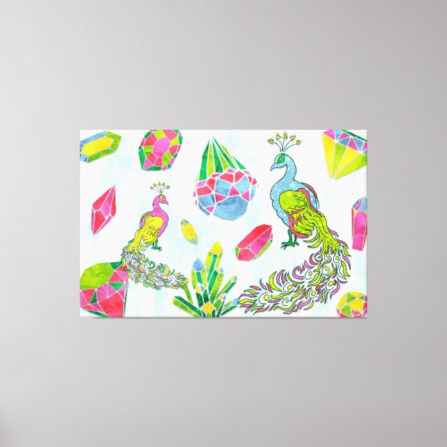 Fancy Peacocks Leinwanddruck (Vorderseite)