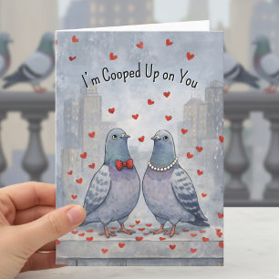Fancy Pigeons Vogel Liebhaber Valentinstag Feiertagskarte