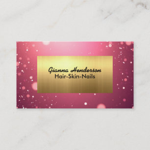 Fancy Pink Glitter und Gold Visitenkarte