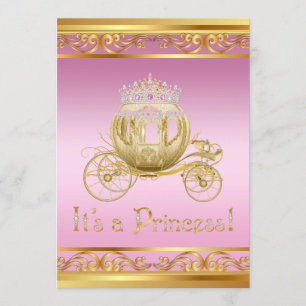 Fancy Pink Gold Prinzessin Baby Shower Einladungen