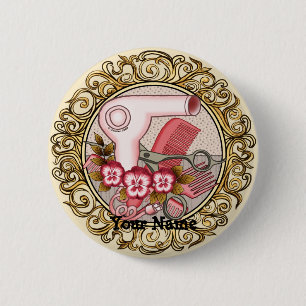 Fancy Pink Pansy Kosmetikerin Button