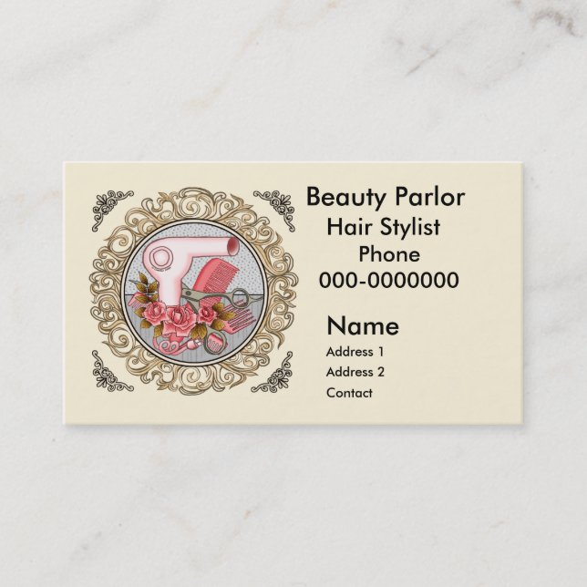 Fancy Pink Roses Beautician Terminkarte (Vorderseite)
