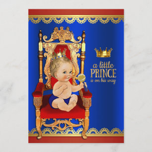 Fancy Prinz Baby Shower Einladung