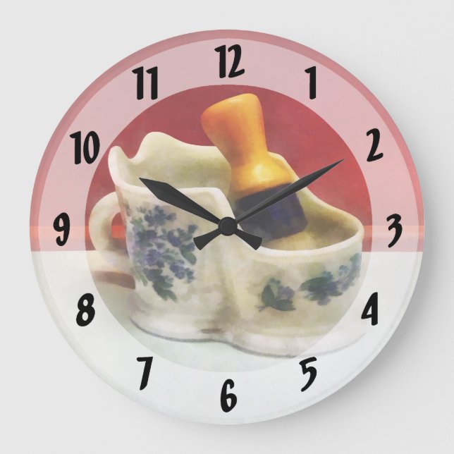 Fancy Rasierbecher Große Wanduhr (Vorderseite)