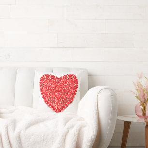 Fancy Red Dots Herz 40cm Kissen