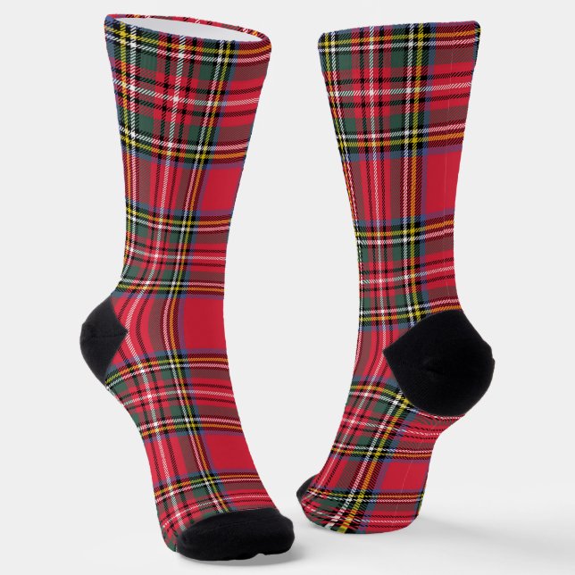 Fancy rote Karosocken Socken (Gewinkelt)