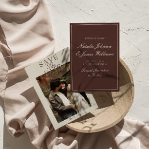 Fancy Schokolade Braun Old Money Foto Hochzeit Save The Date