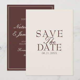 Fancy Schokolade Braun Old Money Retro Hochzeit Save The Date