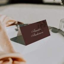 Fancy Schokoladen-Braun-Old-Money-Hochzeitsplatzka